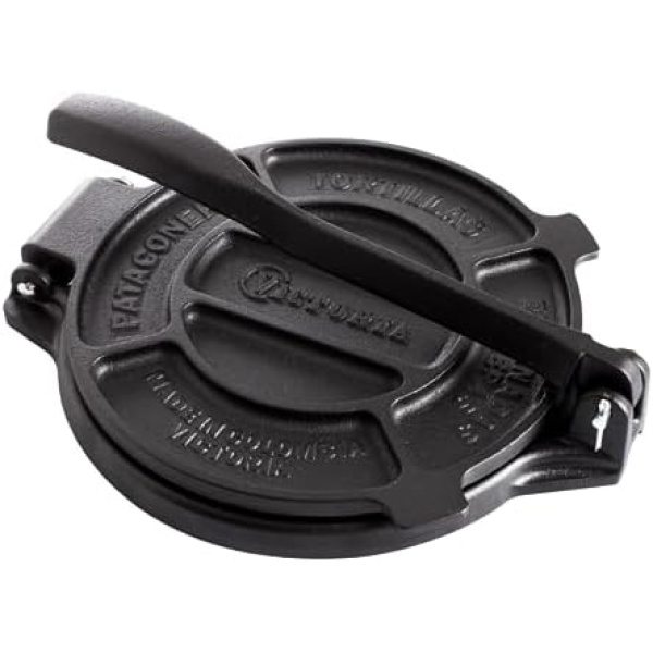 Victoria Cast Iron Tortilla Press, Tortilla and Roti Maker, Made in Colombia
